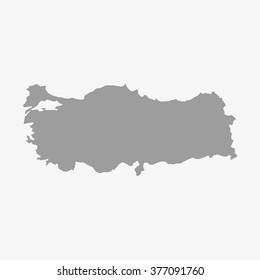 Turkey  map in gray on a white background