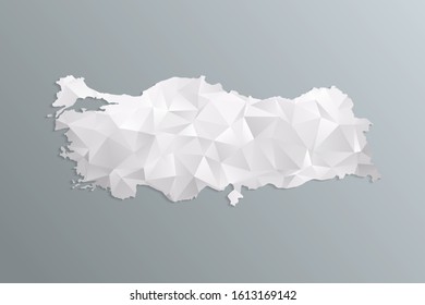 Turkey map gray in polygonal style on dark background. isolated vector illustration eps 10.