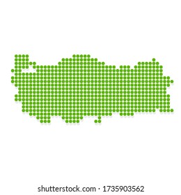 Turkey map green dot icon