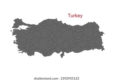 Turkey map. Map of Turkey in grey color