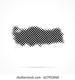 Turkey map in halftone. Dotted illustration isolated on a white background.
Vector illustration.