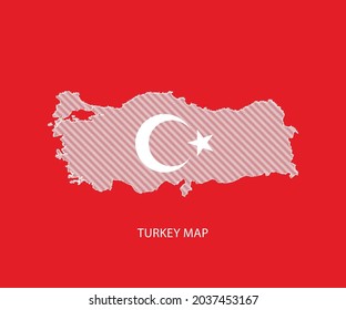 Turkey Map Icon Isolated on Red Background