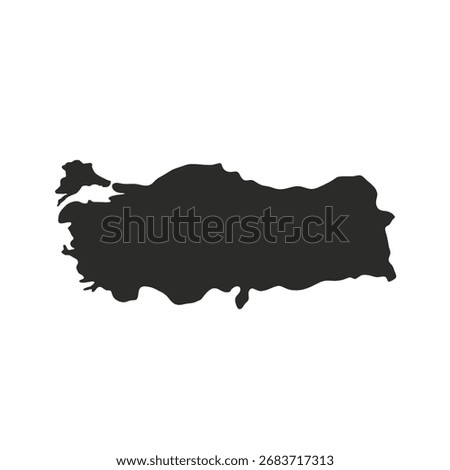 Turkey map icon isolated on white background. Vector illustration