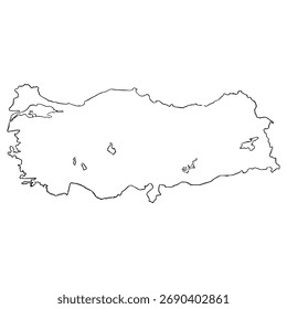 Vector de esquema dibujado a mano de ilustración de mapa de Turquía