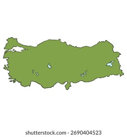 Turkey map illustration hand drawn isolated vector