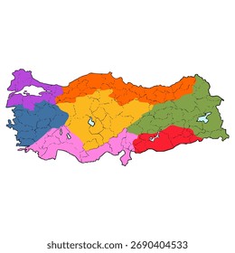 Turquia mapa ilustração mão desenhada vetor isolado