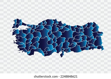 Türkei Map indigo Farbe auf weißem Hintergrund Qualitätsdateien png