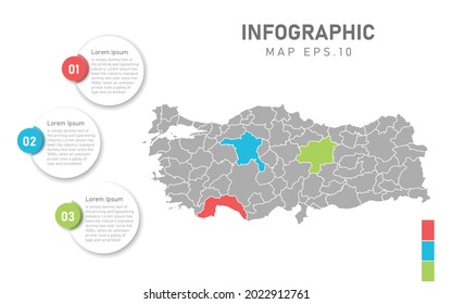 Turkey map infographic. Global business marketing concept. World transportation infographics data.