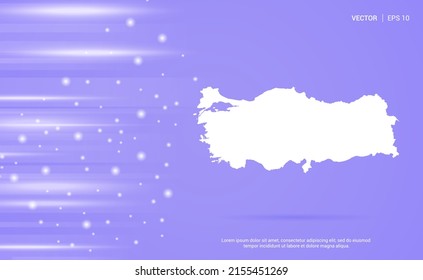 Türkische Karte einzeln auf violettem Hintergrund. Vektorgrafik.