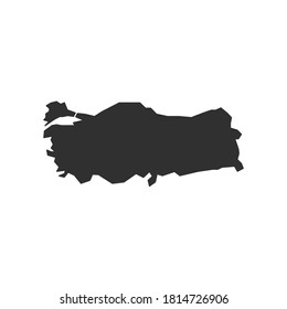 Mapa de Turquía aislado de fondo blanco. Icono de Turquía. Ilustración del vector