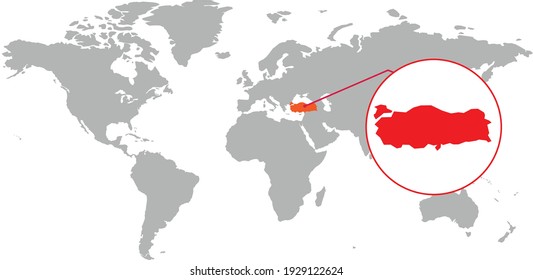 
Turkey map. Isolated world map. Isolated on white background. Vector illustration.
