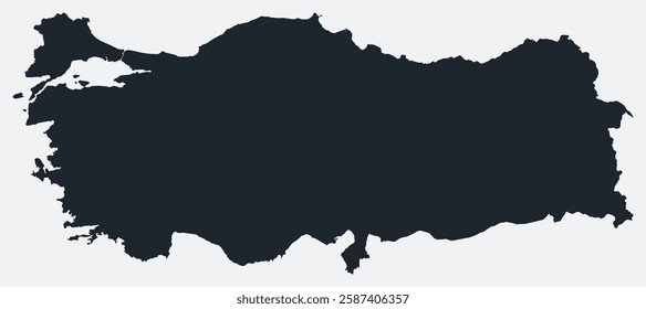 Turkey map. Just a simple border map. Shape of the country. Flat blank Turkey outline. Vector boundary illustration.