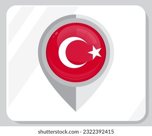 Turkey Map Locaton Flag Icon