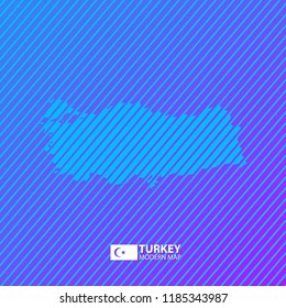 Turkey map modern with stripes and gradient