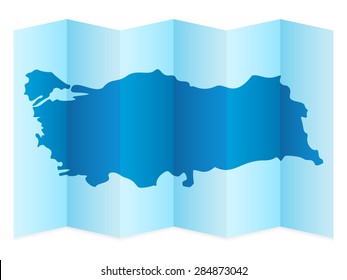 Turkey map on a white background. Vector illustration.