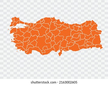 Turkey Map orange Color on White Backgound  illustration eps 10