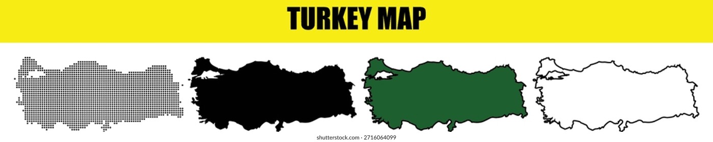 Gráficos de Vector de estilos de contorno y relleno de mapa de Turquía