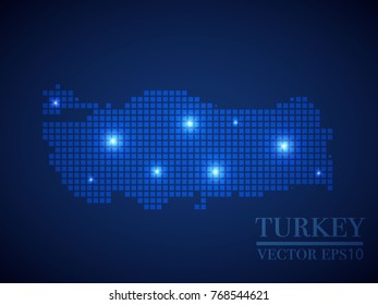 Turkey map page symbol for your web site design Turkey map logo, app, UI. Wire frame 3D mesh polygonal network line, design sphere, dot and structure.