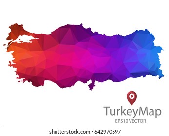 turkey map polygon colorful