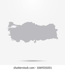 Turkey map with shadow
