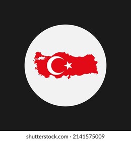 Türkei Karte Silhouette mit Flagge auf weißem Hintergrund