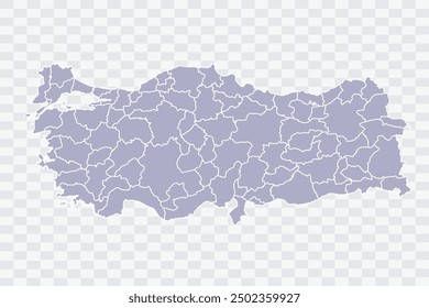 Turkey Map silver Color on White Background quality files Png