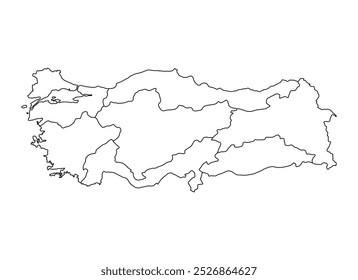 Turkey map symbol shape, travel web flat concept icon symbol vector illustration .