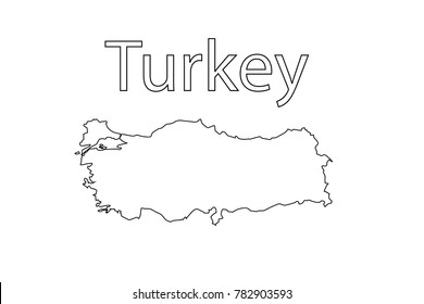 Turkey map thin line. Simple illustration of Turkey map vector isolated on white background