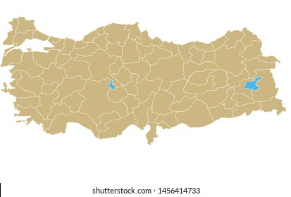 Turkey map vector city map