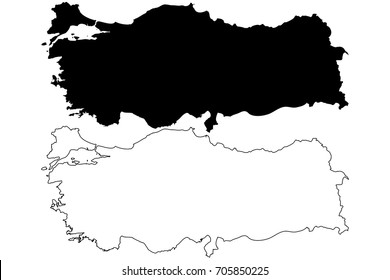 Turkey map vector illustration, scribble sketch Turkey