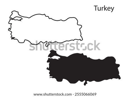 Turkey map vector illustration, Turkey map silhouette, Turkey country 