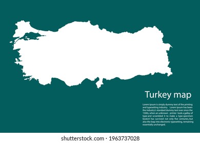 Turkey map vector, isolated on Green  background