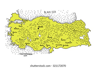 Turkey map vrctor illustration