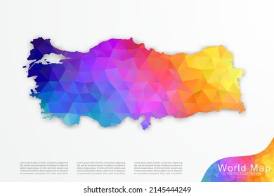 Turkey Map - World Map International vector template with polygon style and gradient colorful isolated on white background for website, design, infographic - Vector illustration eps 10