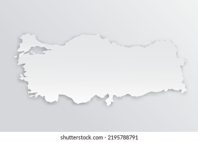 Turkey Map - World map International vector template with 3D, paper style including shadow and white color on grey background for design, education, infographic - Vector illustration eps 10