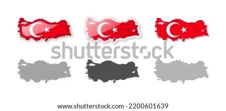 Turkey - Maps Collection. Six maps of different designs. Set of vector illustrations