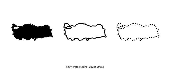 Turkey maps isolated on a white background