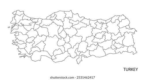 turkey maps outline area vector design isolated white background