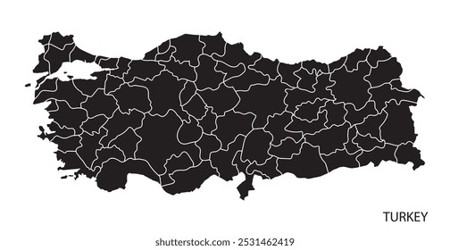 turkey maps silhouette area vector design isolated white background