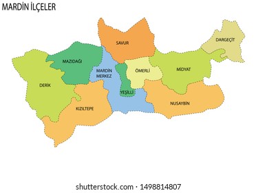 Turkey, Mardin district map drawing