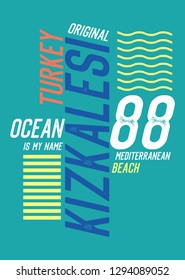 turkey mediterranean beach,t-shirt design