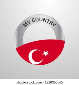 Turkey My Country Flag badge
