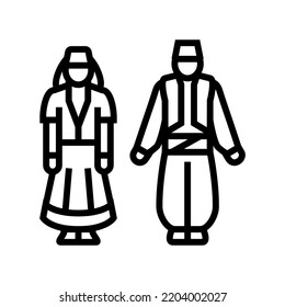 turkey national clothes line icon vector. turkey national clothes sign. isolated contour symbol black illustration