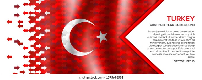 Turkey National Day Flag Anniversary Celebration Card with Arrow Shape Moving in Different Directions, Economic Import and Export Sign for Business Direction, Trading Exchange Investment symbol