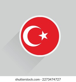 Turkey national flag icon button vector, turkey independence day vector