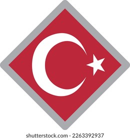 Turkey national flag icon vector Illustration material