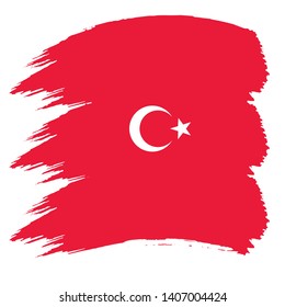 TURKEY national flag slpash brush vector on white background