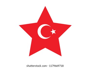 Turkey national flag star shape country symbol