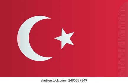 Turkey national flar. Vector illustration