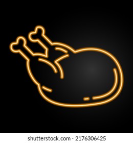 turkey neon sign, modern glowing banner design, colorful modern design trends on black background. Vector illustration.